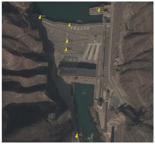 Dam and slope monitoring points used as a geotechnical monitoring reference